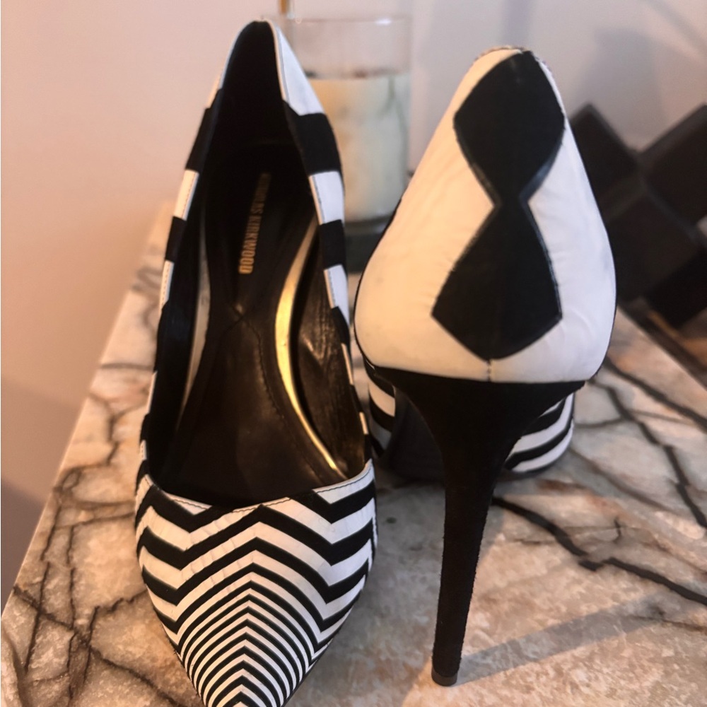 Nicholas Kirkwood-Black and White Zigzag Women's Heels